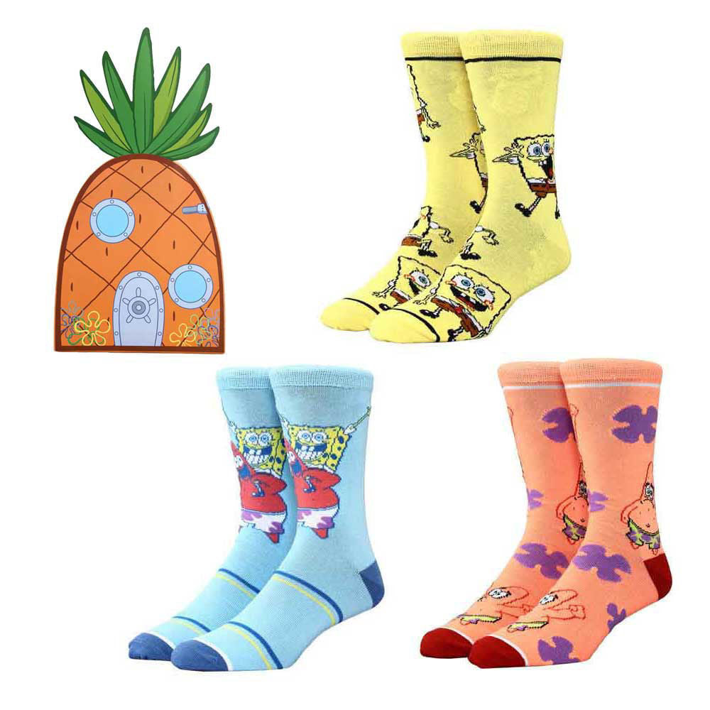 SpongeBob 3 Pack Socks in Pineapple Gift Box