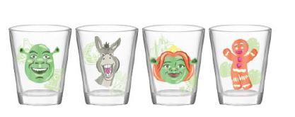 Shrek Face Icon Sets 4pc. 1.5oz. Mini Glass Set