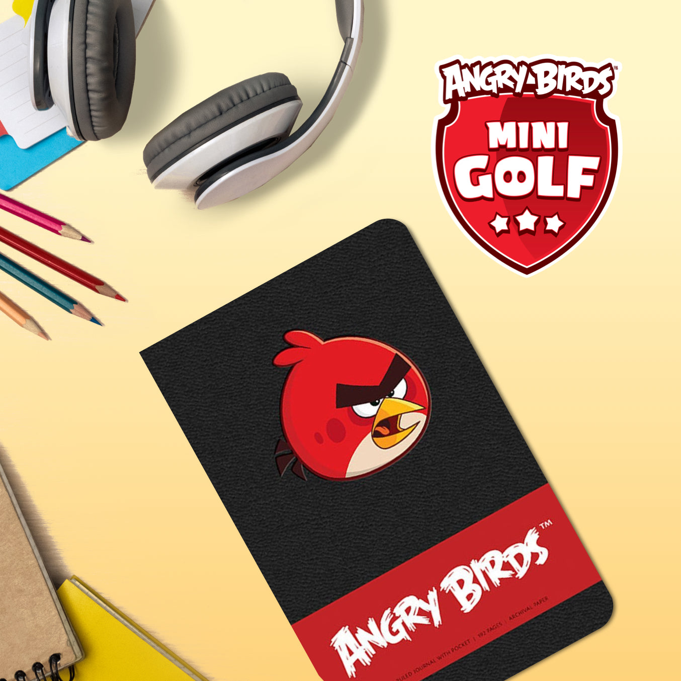red angry birds note book